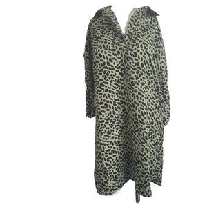 NEW Umgee Small dress shift animal print adjustable sleeve lightweight collar